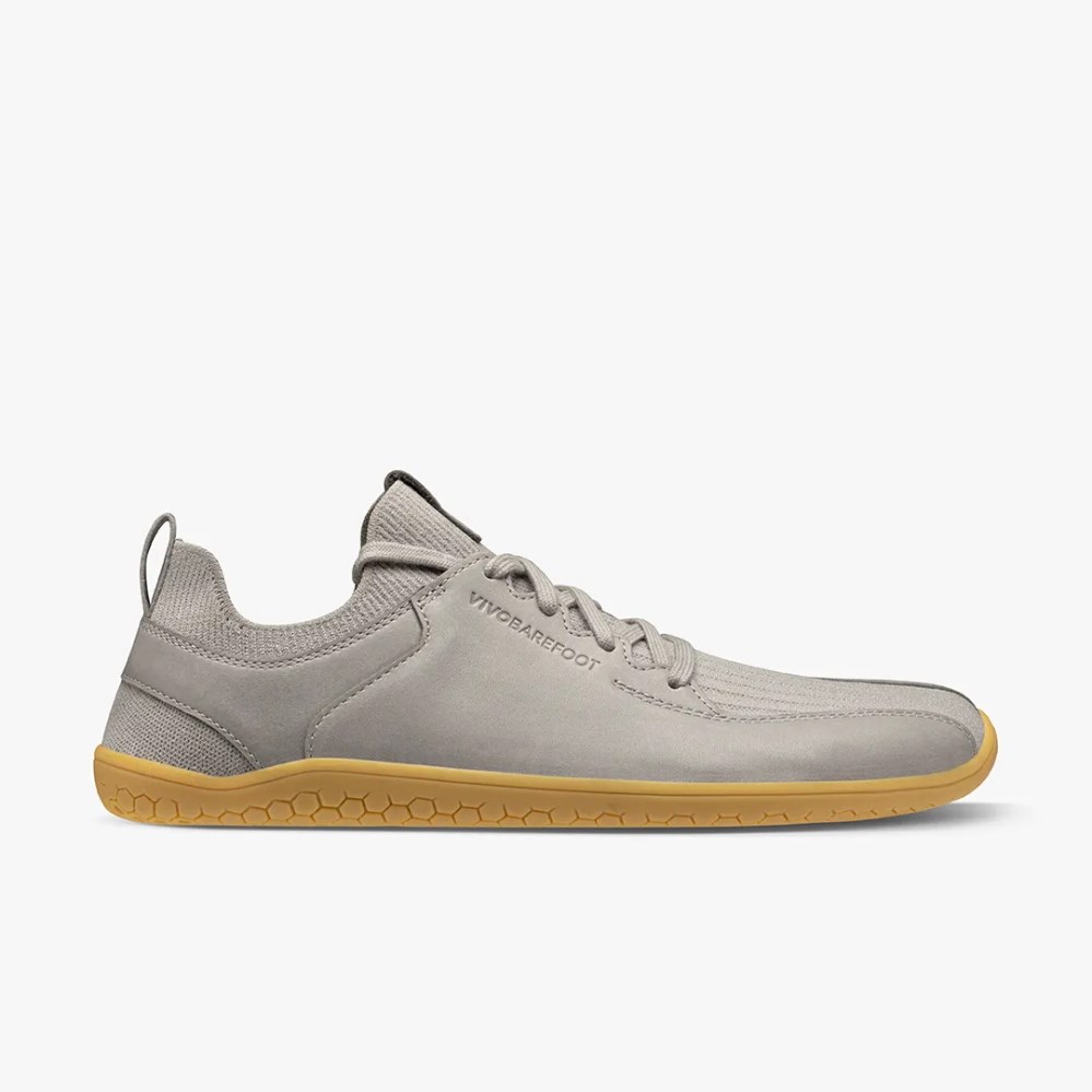 Vivobarefoot Primus Knit II Mens Trainers Grey UK JXVT